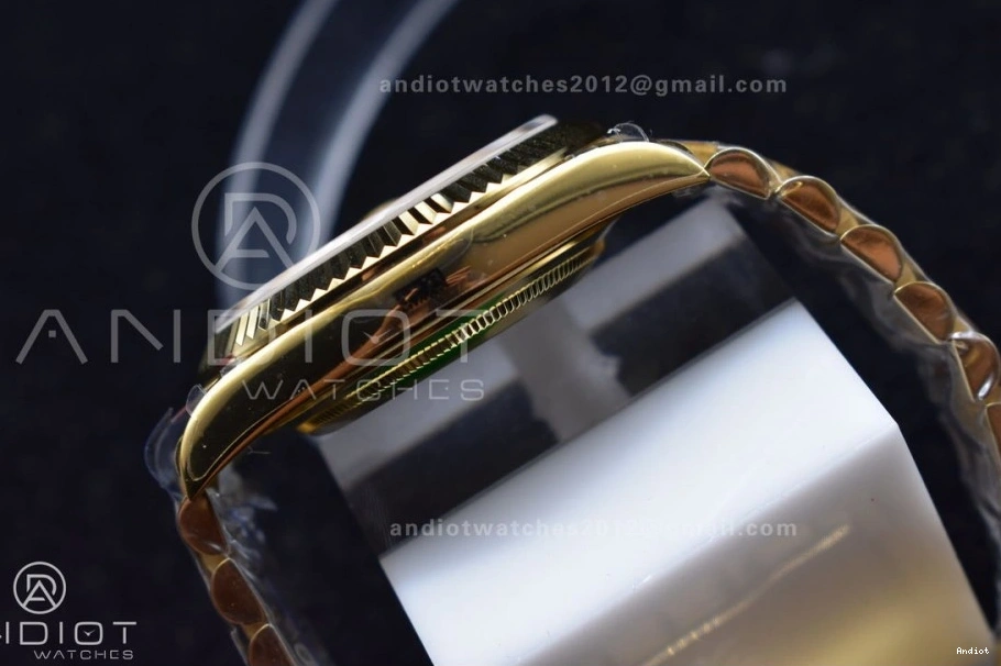 DayDate President 904L Dial JDF Gain 40 YG YG V2 Weight on Bracelet Steel A2836 Stick Markers 0423